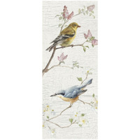 Vintage Birds Panel I -Paper Art-14"x32"