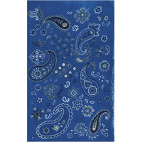 Farm Nostalgia Blue Paisley -Paper Art-15.64"x24"