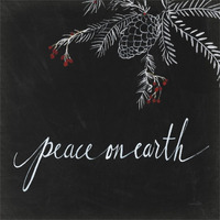 Cardinal Chalkboard V -Paper Art-38"x38"