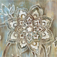 Henna II Blue -Paper Art-38"x38"