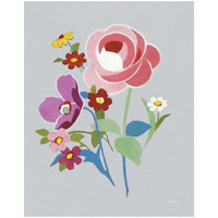 Alpine Bouquet I Gray -Paper Art-18"x22"