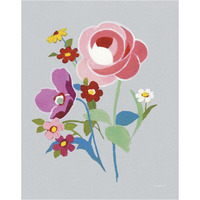 Alpine Bouquet I Gray -Paper Art-30"x37"