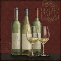 Bistro Paris White Wine v.2 -Paper Art-38"x38"