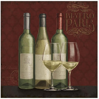 Bistro Paris White Wine v.2 -Paper Art-42"x42"