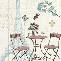Paris Tour VI -Paper Art-38"x38"