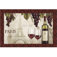 Wine in Paris I Damask Border -Paper Art-38"x26"