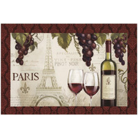 Wine in Paris I Damask Border -Paper Art-50"x34"