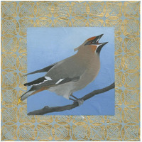 Cedar Waxwing -Paper Art-32"x32"