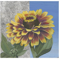 Zinnia Spice and Silver -Paper Art-32"x32"