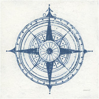 Indigo Gild Compass Rose II -Paper Art-42"x42"
