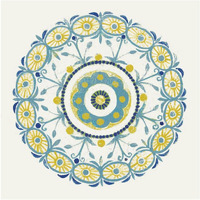 Lakai Circle I Blue and Yellow -Paper Art-26"x26"