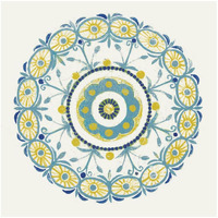 Lakai Circle I Blue and Yellow -Paper Art-32"x32"