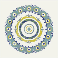 Lakai Circle II Blue and Yellow -Paper Art-20"x20"