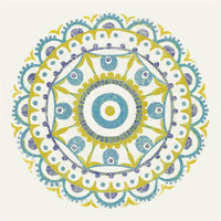 Lakai Circle VI Blue and Yellow -Paper Art-26"x26"