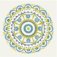Lakai Circle VI Blue and Yellow -Paper Art-32"x32"