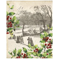 Vintage Holiday I -Paper Art-22"x26"