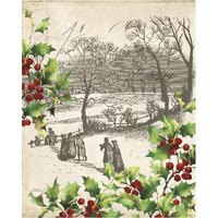 Vintage Holiday I -Paper Art-30"x37"