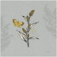 Harvest Fields V Gray -Paper Art-26"x26"