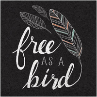 Free as a Bird Black -Paper Art-20"x20"