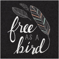 Free as a Bird Black -Paper Art-32"x32"