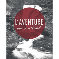 Adventure is Out There Red French -Paper Art-24"x30"