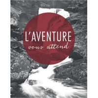 Adventure is Out There Red French -Paper Art-30"x37"