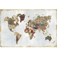 Pattern World Map -Paper Art-38"x26"