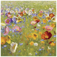 Champ de Fleur I -Paper Art-26"x26"