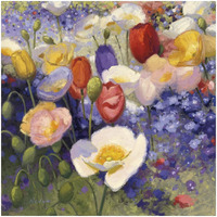 Tulips and Poppy Party -Paper Art-32"x32"
