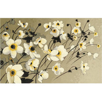 Anemones Japonaises Blancs -Paper Art-38"x26"