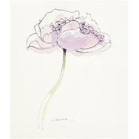 Single Pink Somniferum II -Paper Art-15.6"x18"