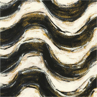 Black and Gold Geometric V Crop -Paper Art-38"x38"