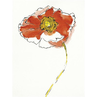 Red Icelands I on White -Paper Art-14"x18"