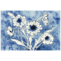 Batik Flowers Crop -Paper Art-26"x18"