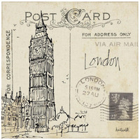 Postcard Sketches II -Paper Art-42"x42"