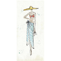 Beach Divas III Color -Paper Art-21.8"x46"