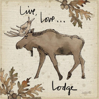 Lodge Life IV -Paper Art-38"x38"