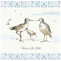 Sandpiper Sea III -Paper Art-26"x26"