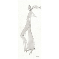 La Fashion III Gray -Paper Art-22"x52"