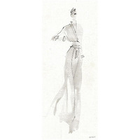 La Fashion IV Gray -Paper Art-26"x62"
