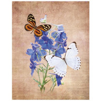 Butterfly Botanical III -Paper Art-22"x26"