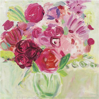 Pink and Red Florals -Paper Art-38"x38"