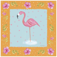 Flamingo Dance IV -Paper Art-26"x26"