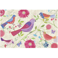 Damask Floral and Bird I -Paper Art-32"x22"