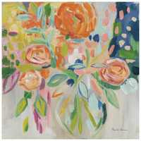 Summer Orange Floral -Paper Art-26"x26"