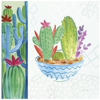 Cacti Garden II no Birds and Butterflies -Paper Art-20"x20"