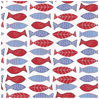 Coastal Birds Pattern I -Paper Art-20"x20"