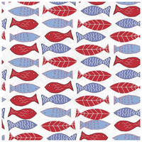 Coastal Birds Pattern I -Paper Art-26"x26"