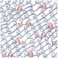 Coastal Birds Pattern V -Paper Art-20"x20"