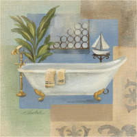 Coastal Bathtub I -Paper Art-38"x38"